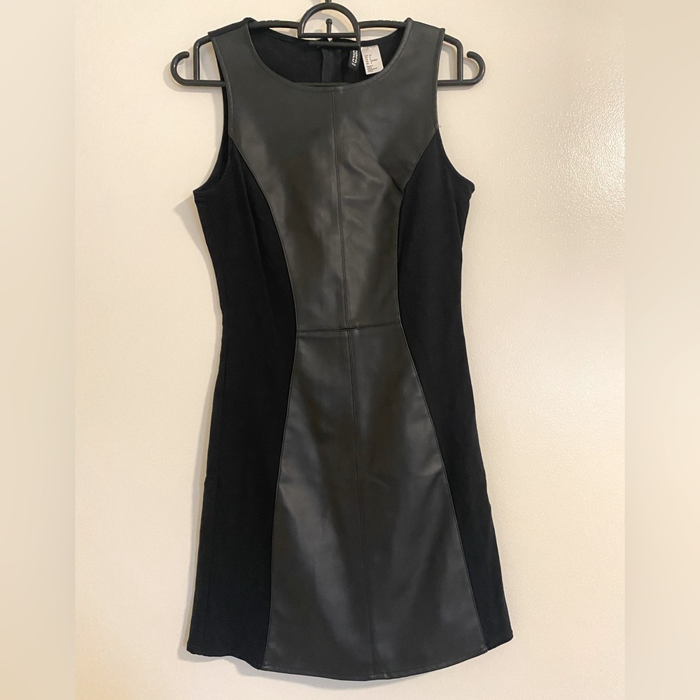 H&M Pleather Panelled Mini Dress